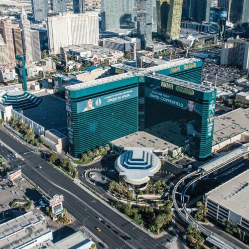 Aerial shot of the MGM Grand